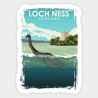 Loch Ness Scotland Travel Poster Sticker